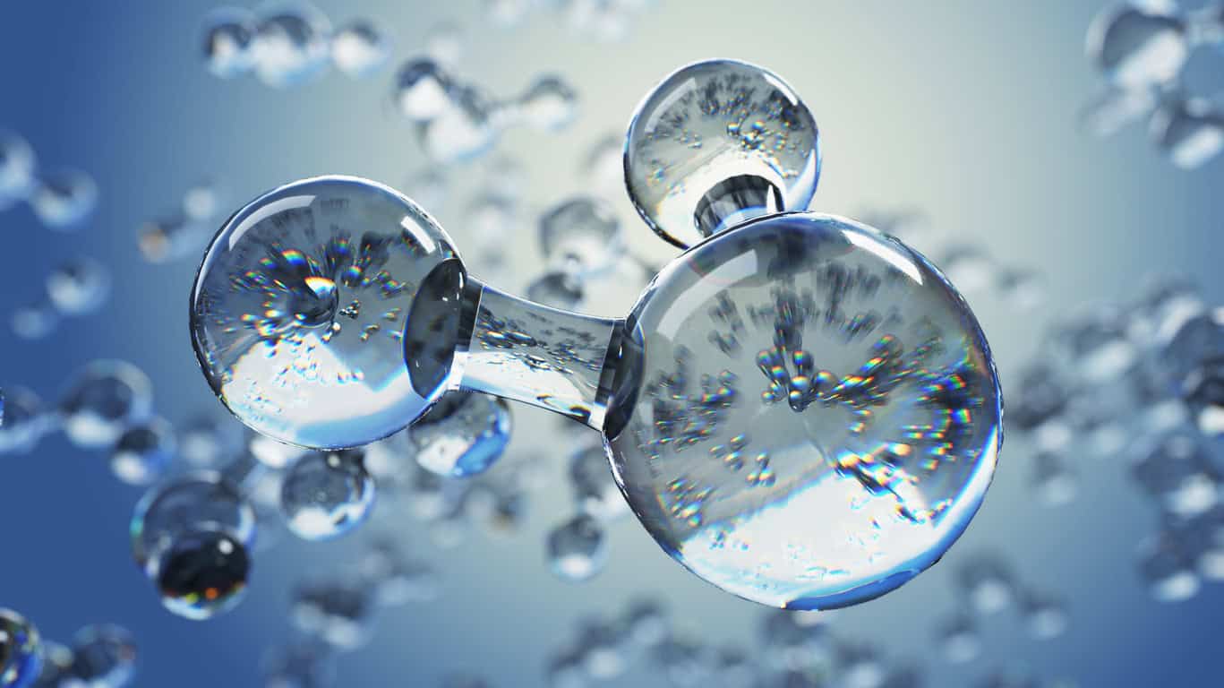 3d illustration of a water molecule in water form