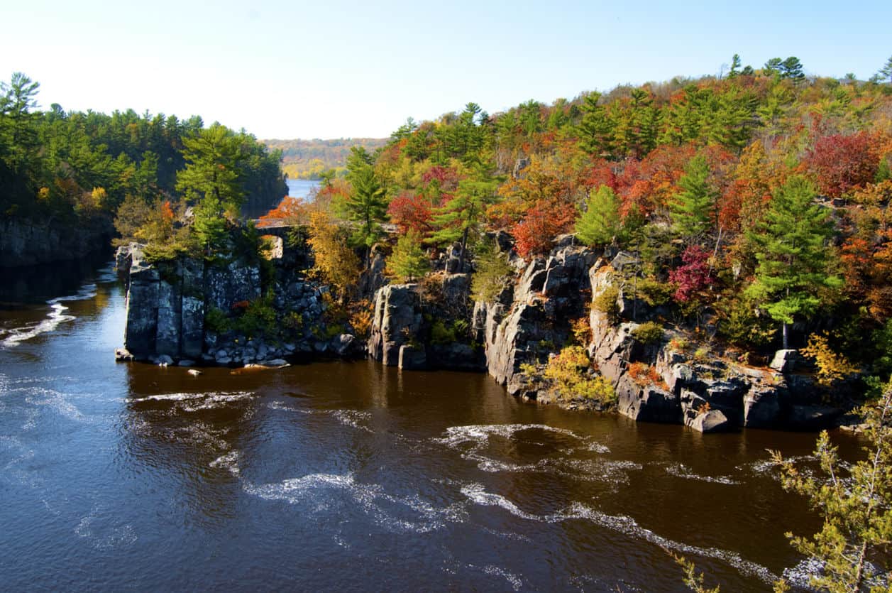 Landscape of the St Croix River in the autumn