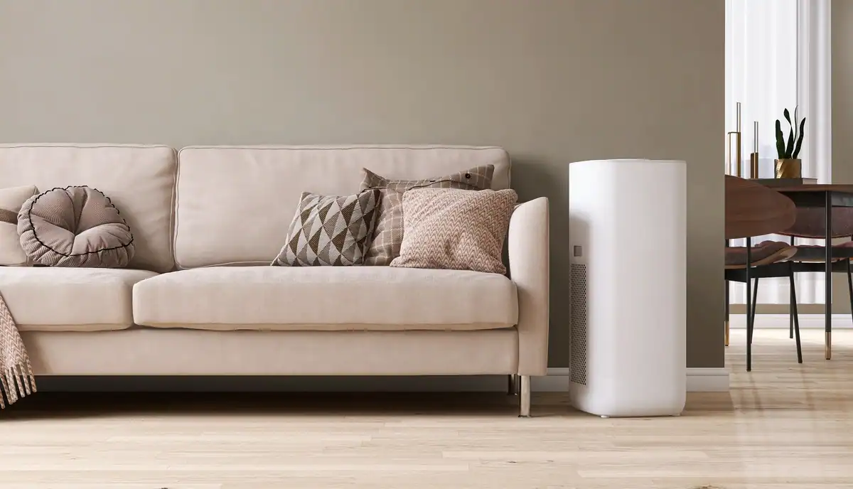 Dehumidifying living room space