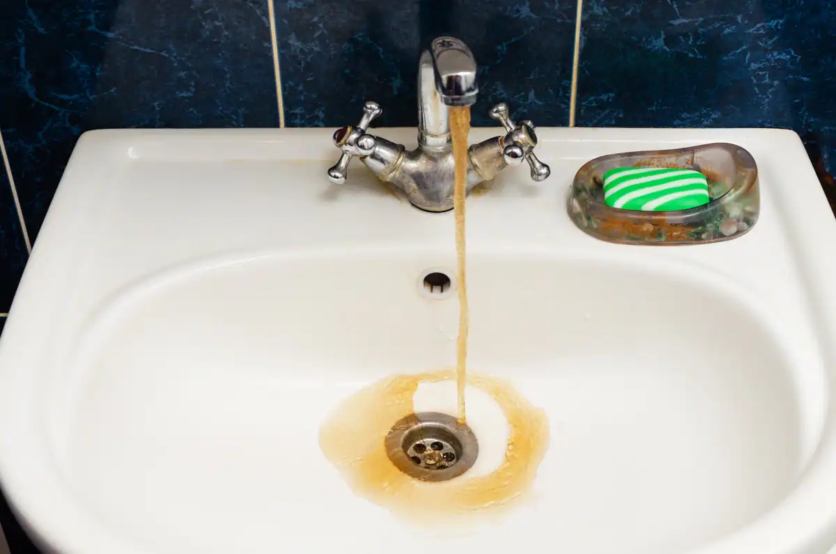rust water in bathroom sink