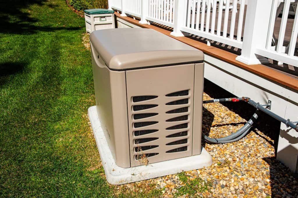 Residential Standby Generator On Concrete Pad