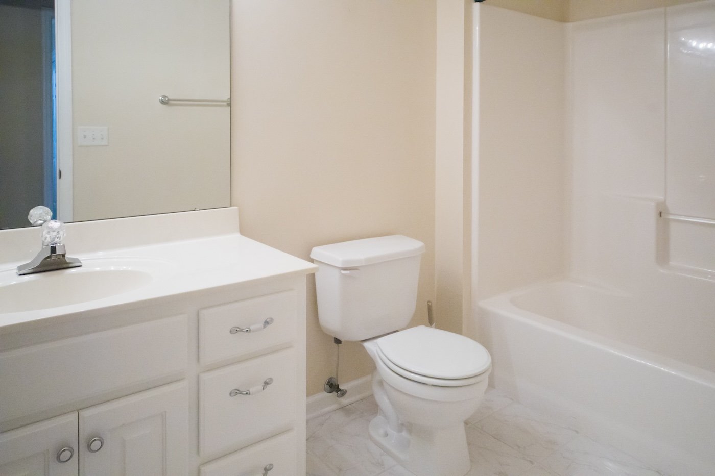 Very Small White Apartment Condominium House Bathroom