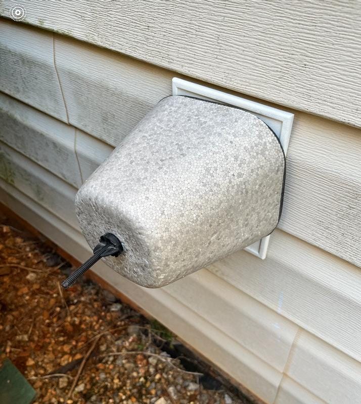 Outdoor faucet cover for winterizing faucets.
