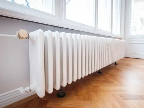 Electric heat radiator on the floor